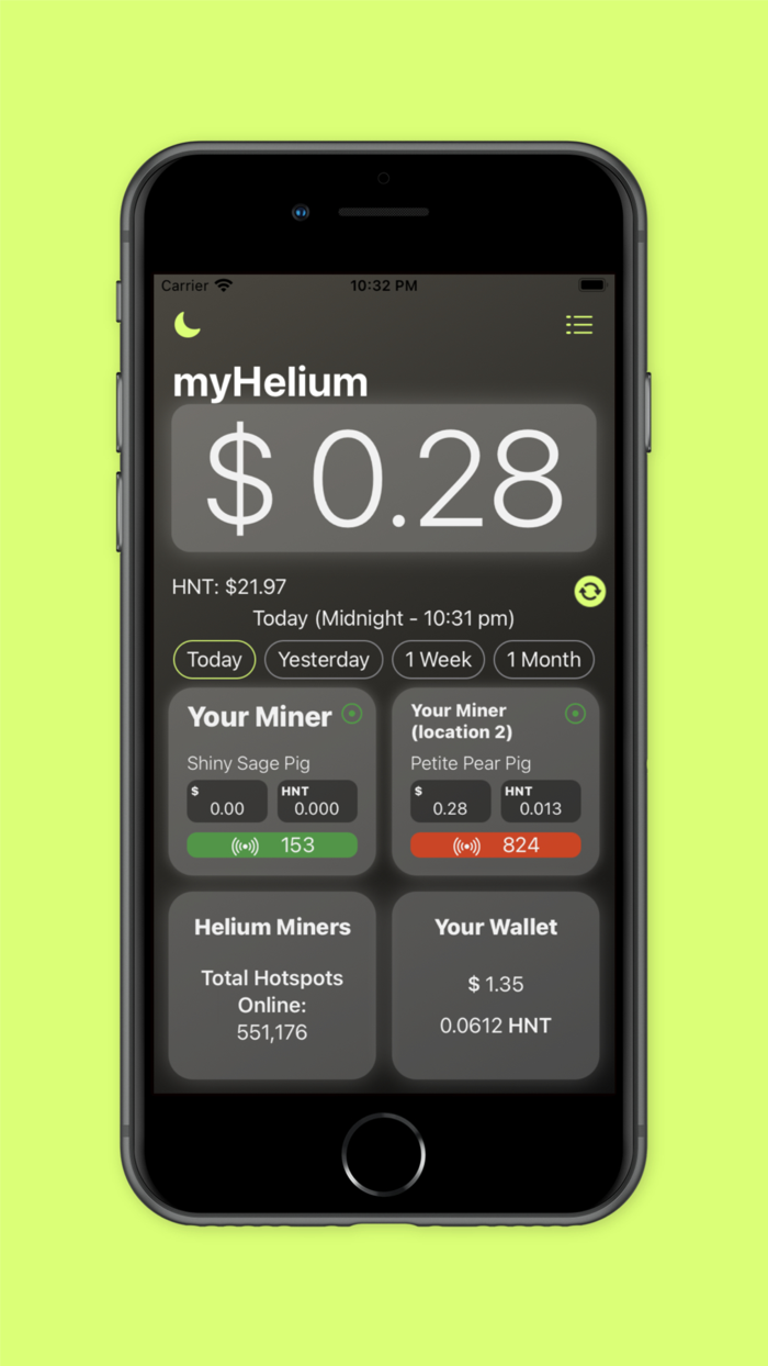 myHelium - Track your miners