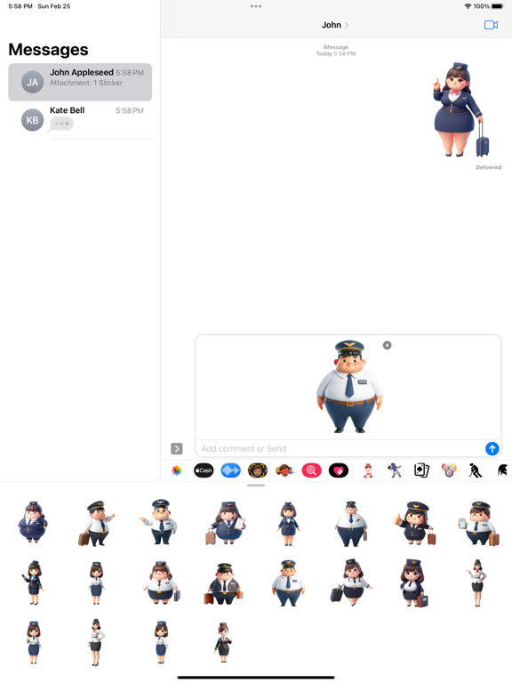 Screenshot #5 pour Flight Attendant Stickers