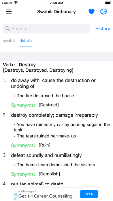 Smart Swahili Dictionary Screenshot