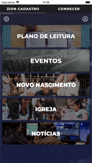 Zion Church Cadastro Screenshot