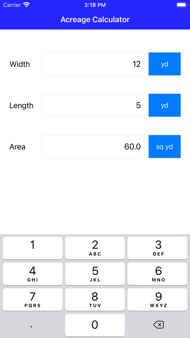 Screenshot #1 pour Acreage Calculator