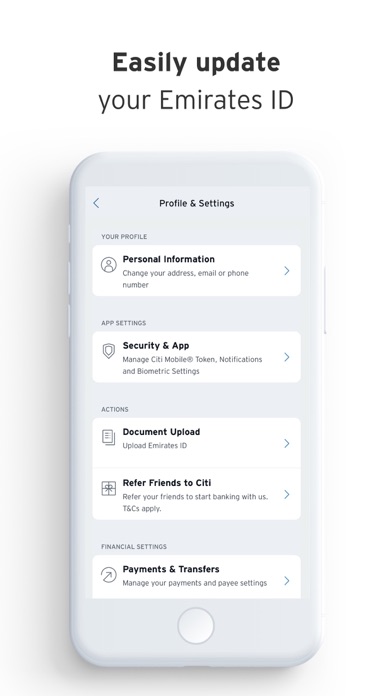 Citibank UAE Screenshot