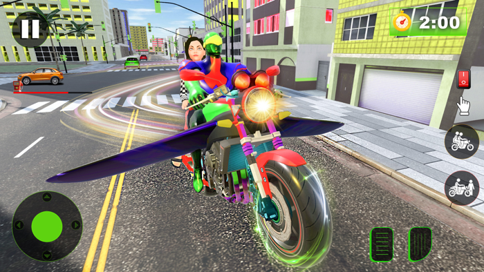 Flying Bike Spider Hero Game