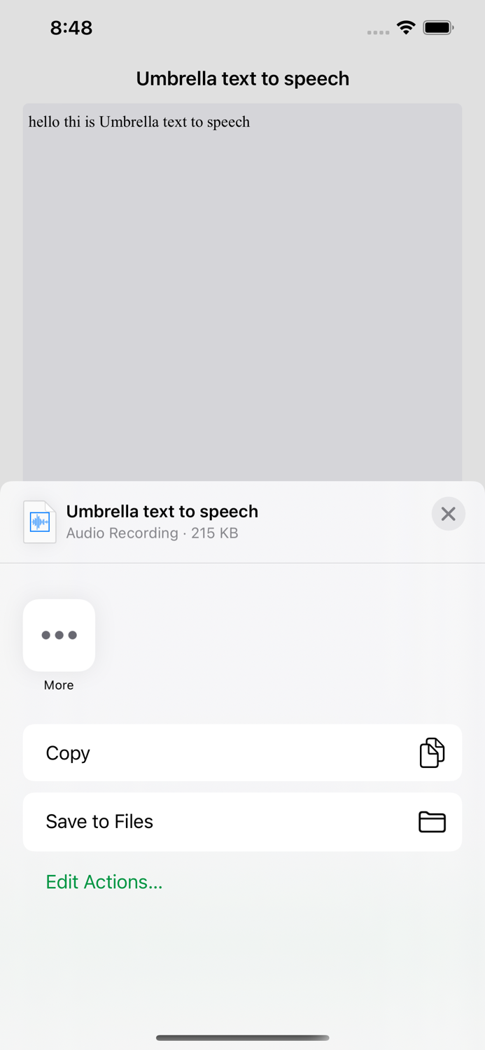 Umbrella text to Speech