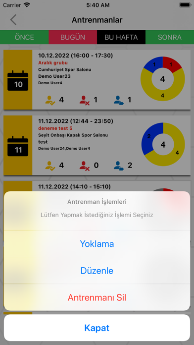 Spor Akademik Manager Screenshot