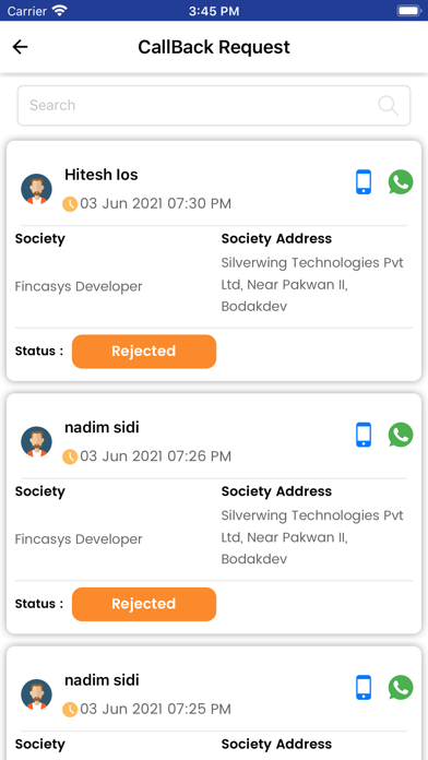 Service Provider Fincasys Screenshot