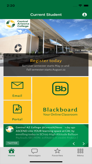 Central Arizona College Screenshot