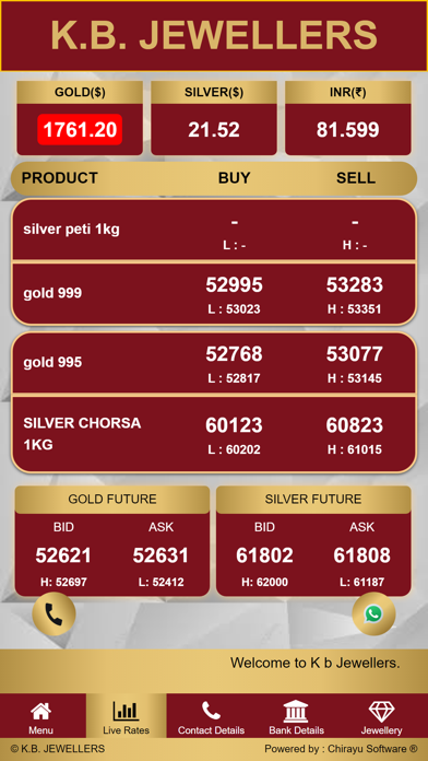 K B Jewellers Screenshot