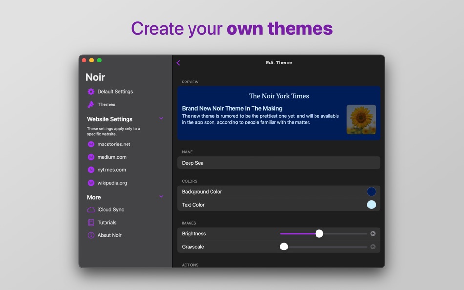 #5. Noir – Dark Mode for Safari (macOS) 由: Jeffrey Kuiken