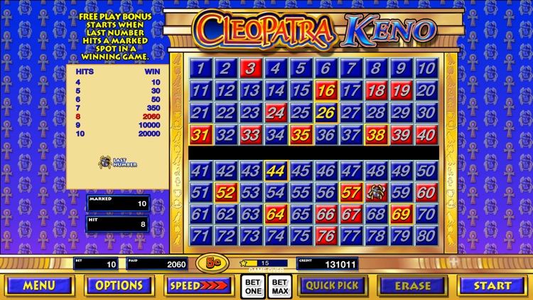 Keno Games with Cleopatra