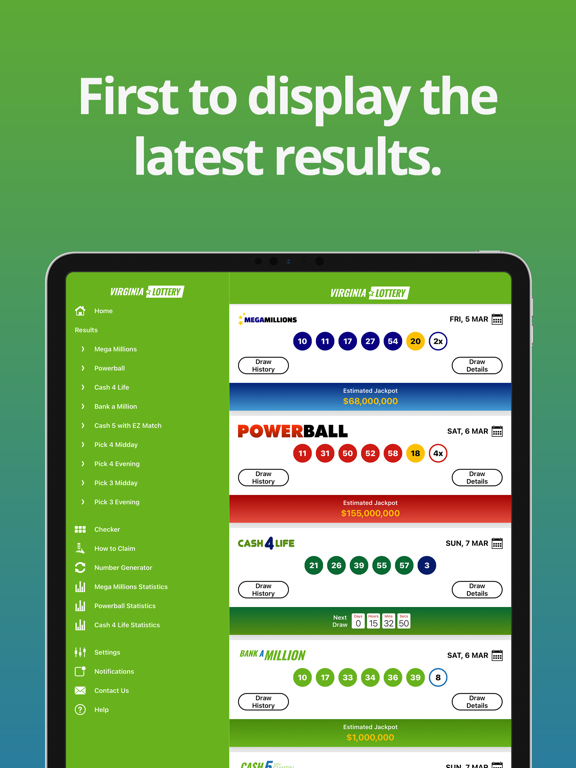 Screenshot #4 pour Virginia Lottery Numbers