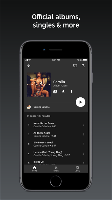 Screenshot 1 of YouTube Music App