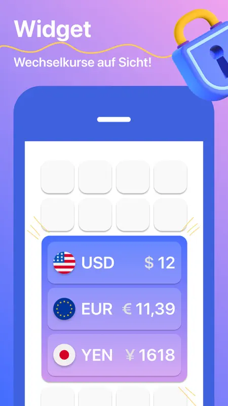 Currency converter, widget screenshot 3 of 9