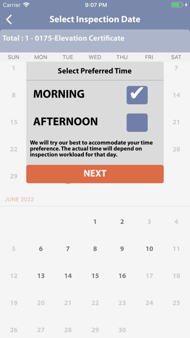 Menlo Park Inspection Request Screenshot