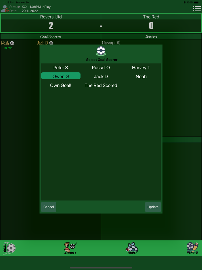 Grassroots Football Scorer