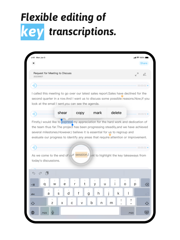 Speakwrite：Voice-to-text iPad screenshot 3 - Productivity app