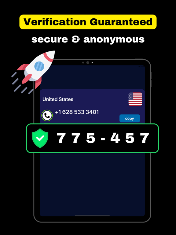 Virtual Phone Number :VCode iPad screenshot 3 - Business app