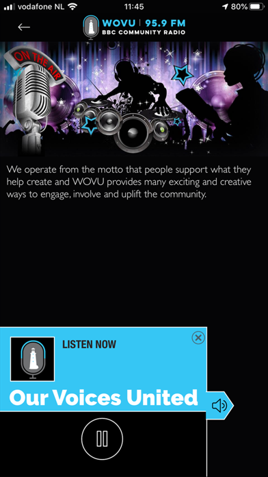 WOVU 95.9FM - Community Radio Screenshot