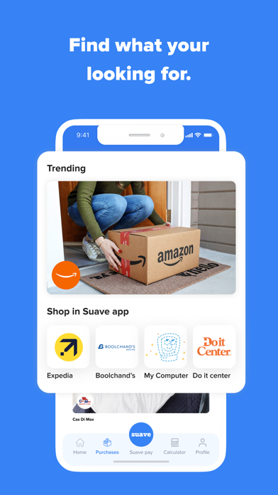 Suave: Buy now, pay later. Screenshot