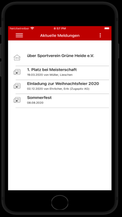 VereinOnline App Screenshot