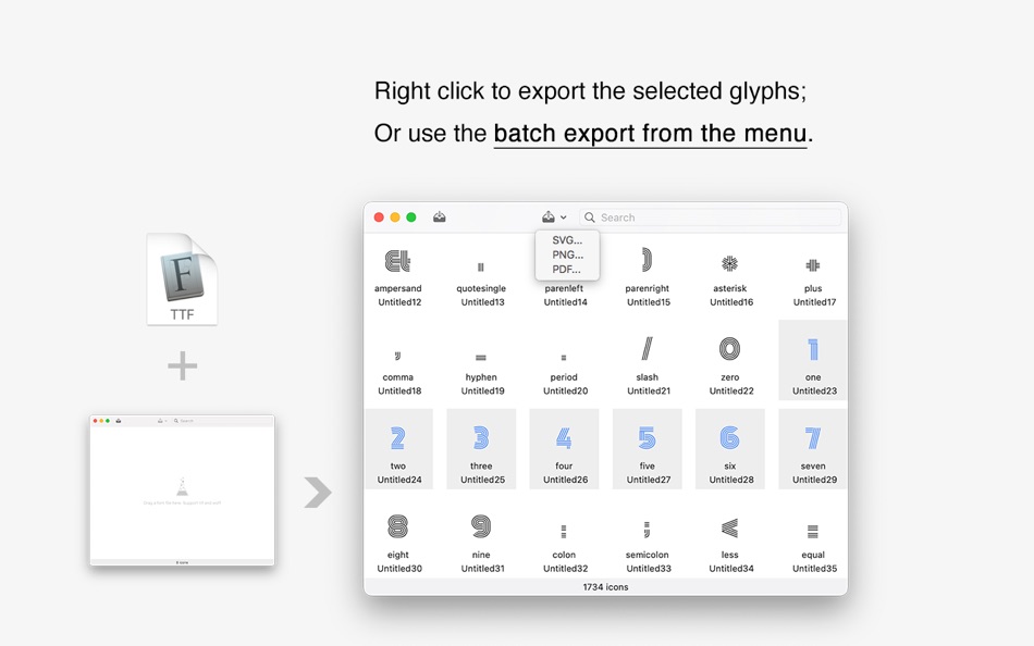 WebFont - Export glyphs to SVG (macOS) 게시자: 金标 李 WebFont - Export glyphs to SVG (macOS) 게시자: 金标 李