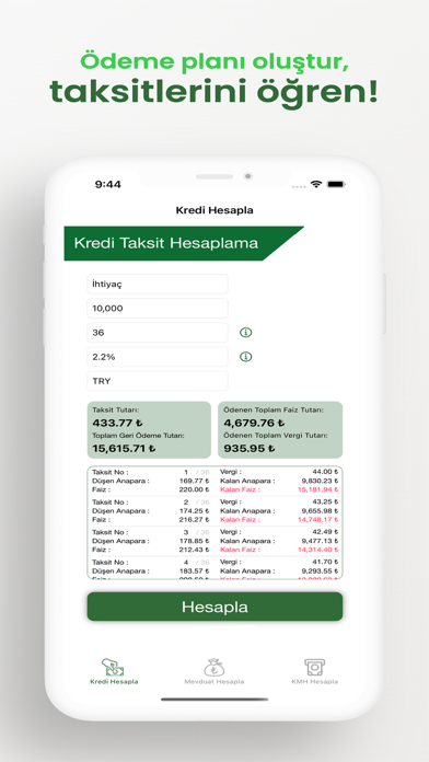 Kredi Mevduat Hesaplama Aracı Screenshot