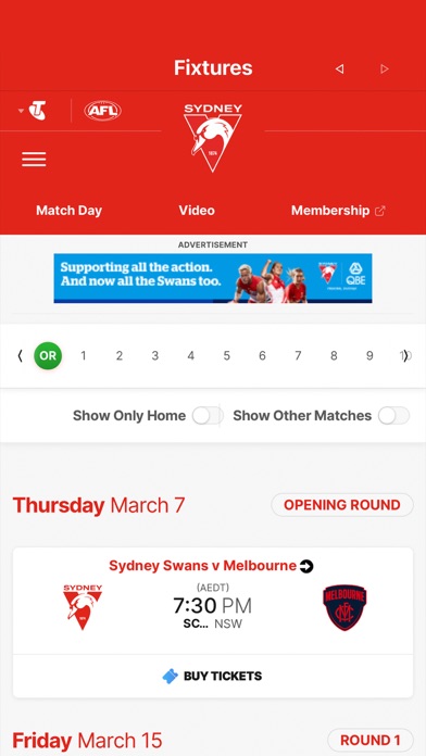 Sydney Swans Official App Screenshot