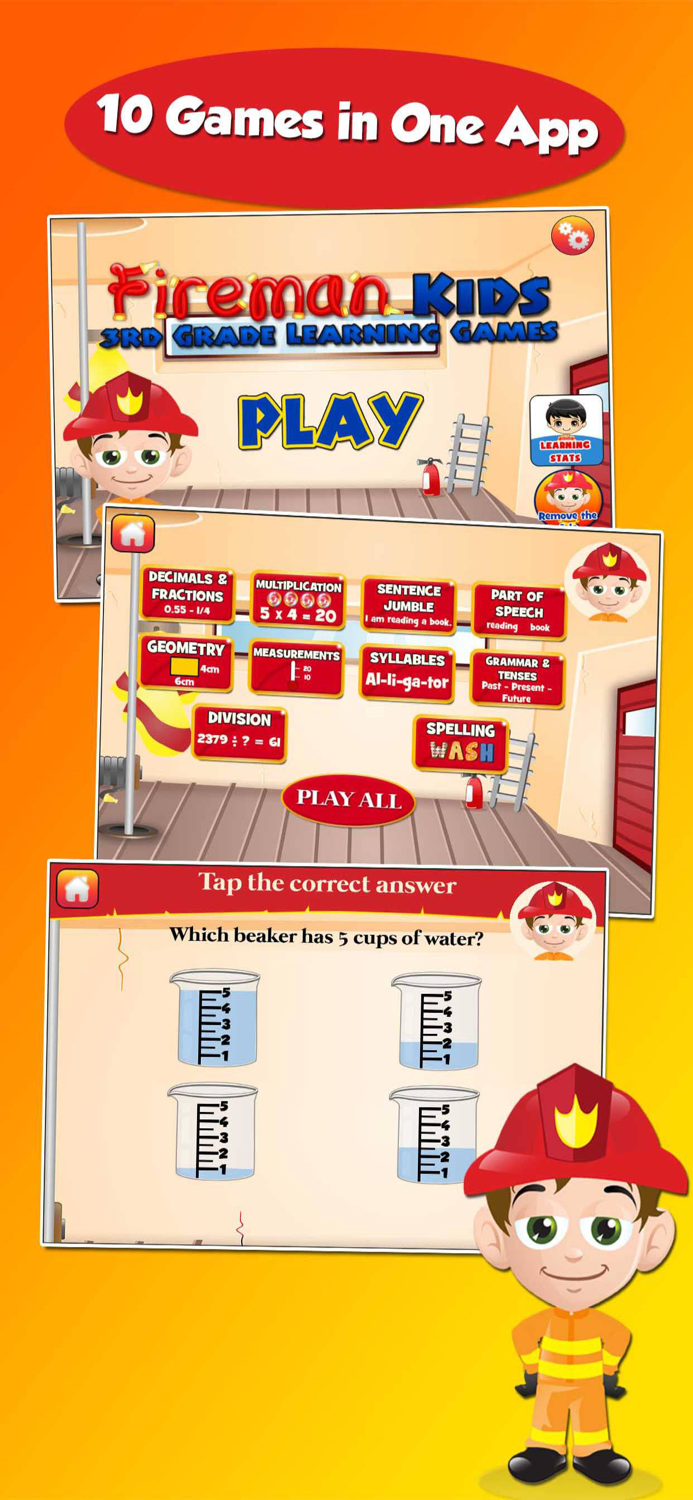 Fireman Grade 3 Learning Games