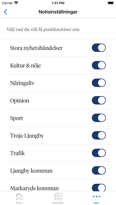 Smålänningens Nyhetsapp Screenshot