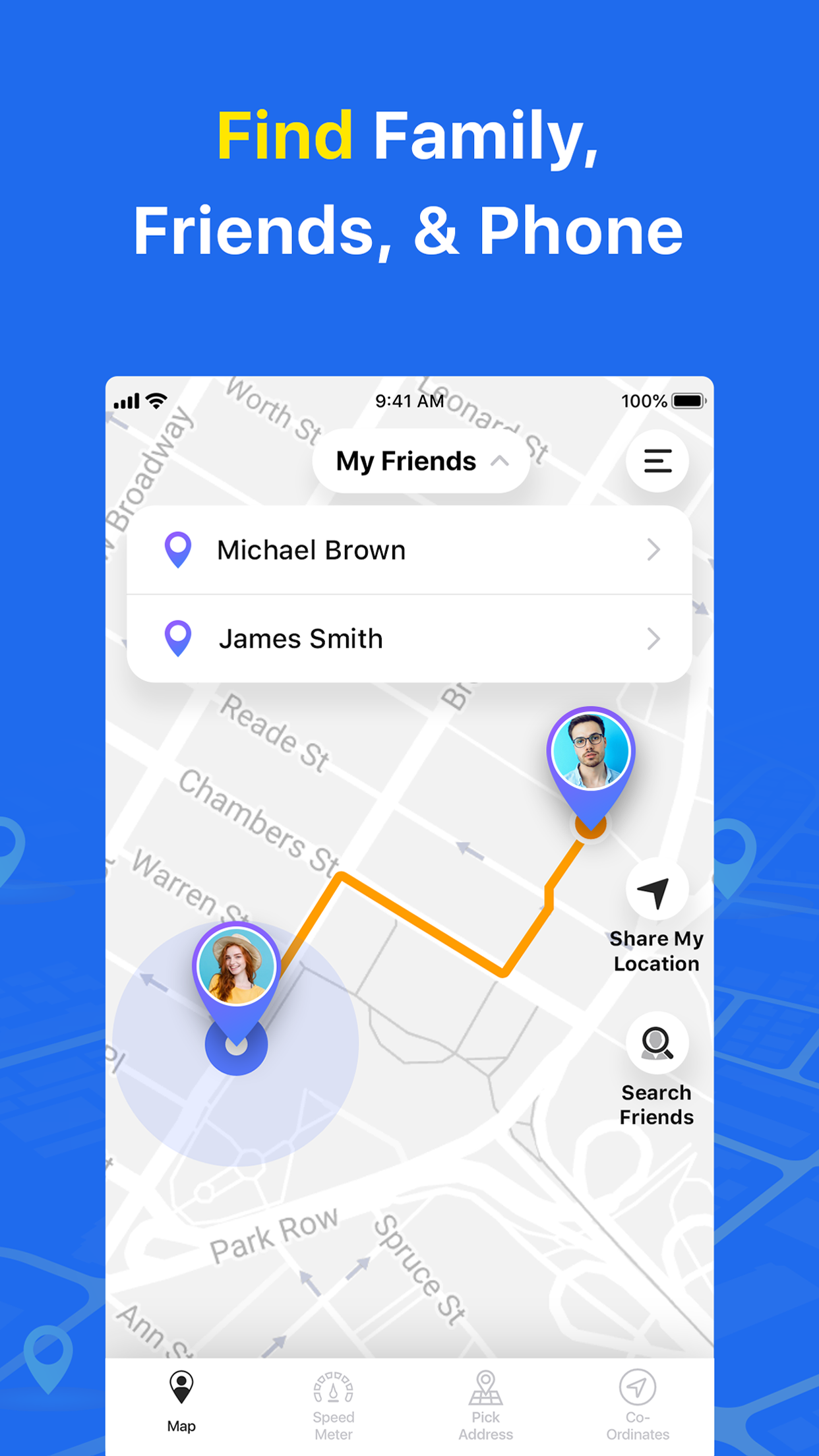 GPS App - Find family, friends