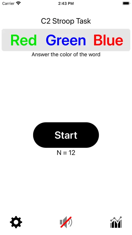 C2 Stroop Task screenshot 1 of 8