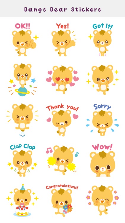 Bangs Bear Stickers