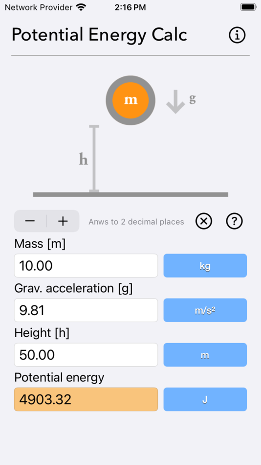 Potential Energy Calculator - 1.2 - (iOS)