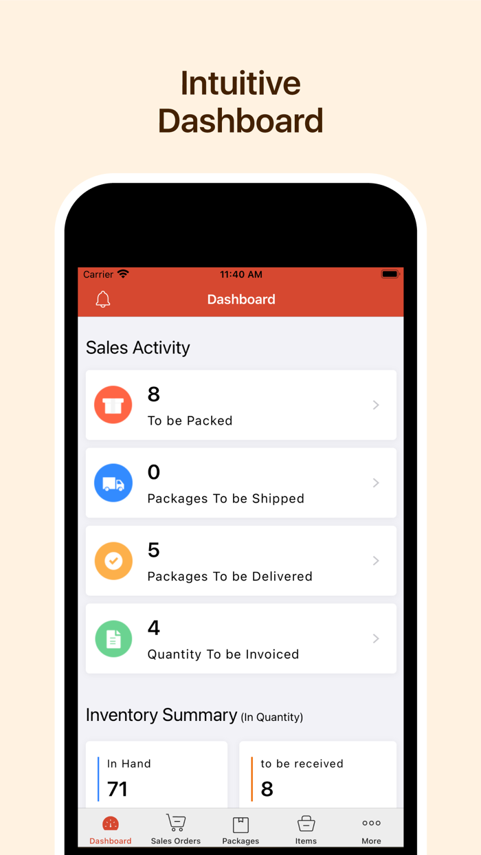 Zoho Inventory Management App