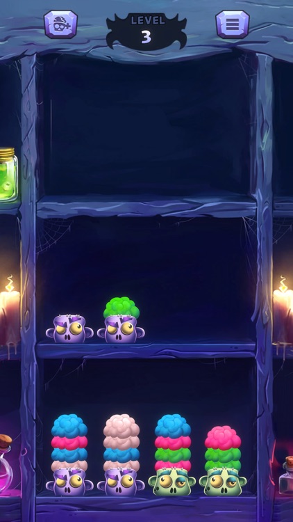 Zombie Brain Sort Puzzle