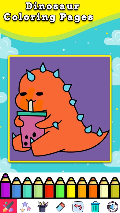 dinosaur Coloring Book Glitter Screenshot