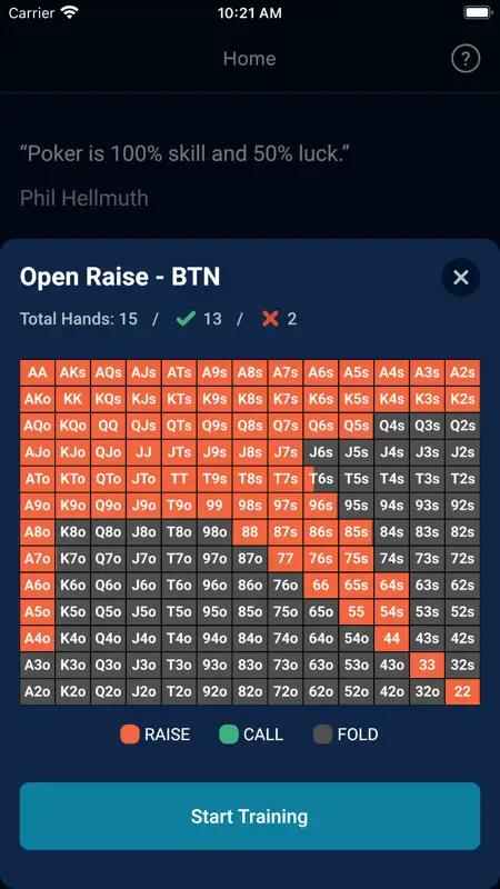 GTO Preflop - Texas Hold'em screenshot 2 of 4