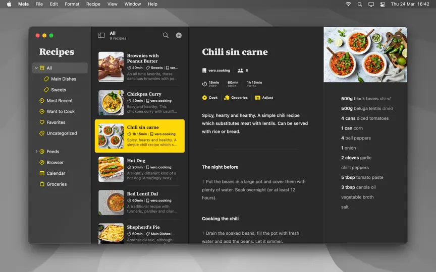 Скриншот Mela – Recipe Manager на iPhone 7