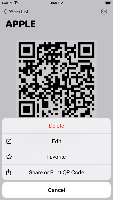 WiFi QR Codes Screenshot