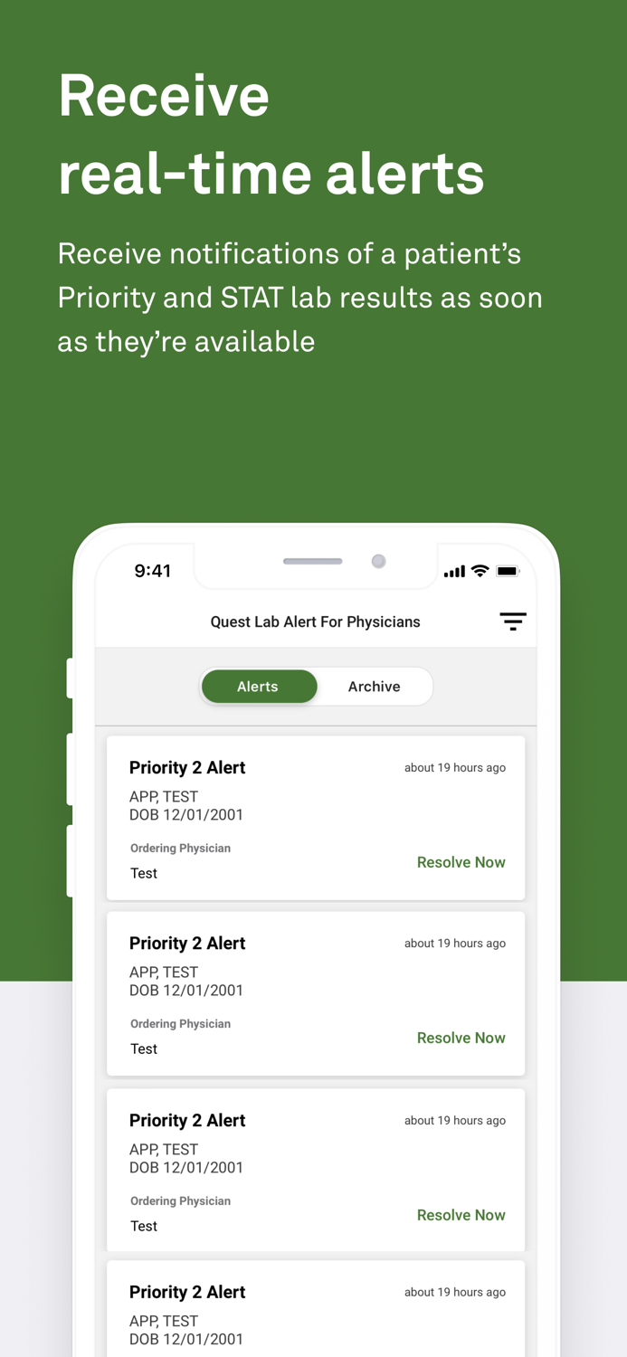 Quest Lab Alert for Physicians
