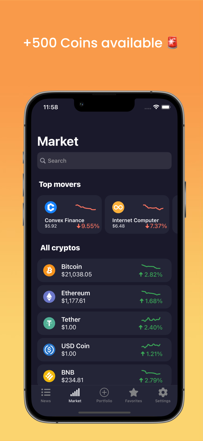 CryptoMarket - Portfolio
