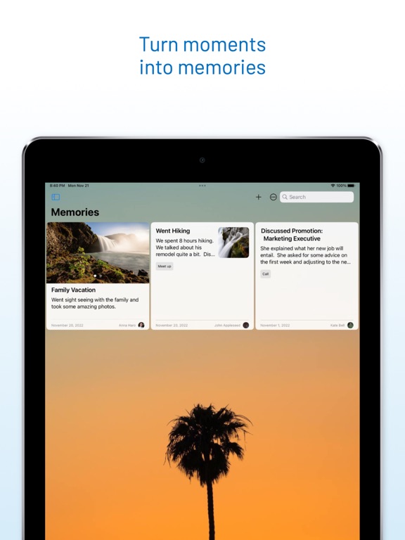unSocial: Personal CRM iPad screenshot 5 - Productivity app
