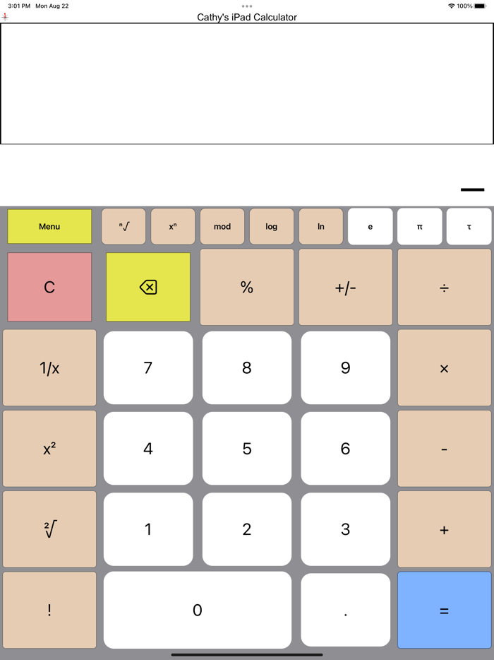 Cathys Calculator for iPad