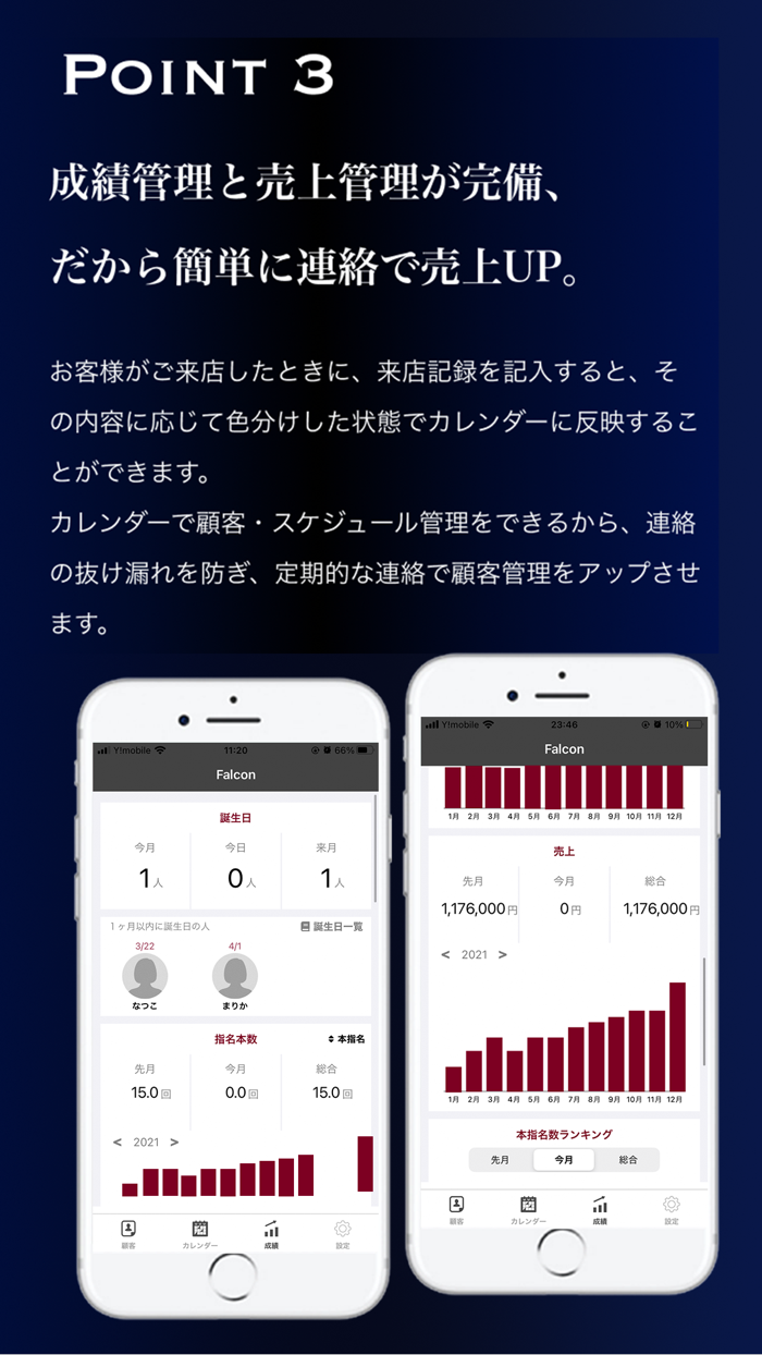 Falcon ホストのための顧客管理アプリ