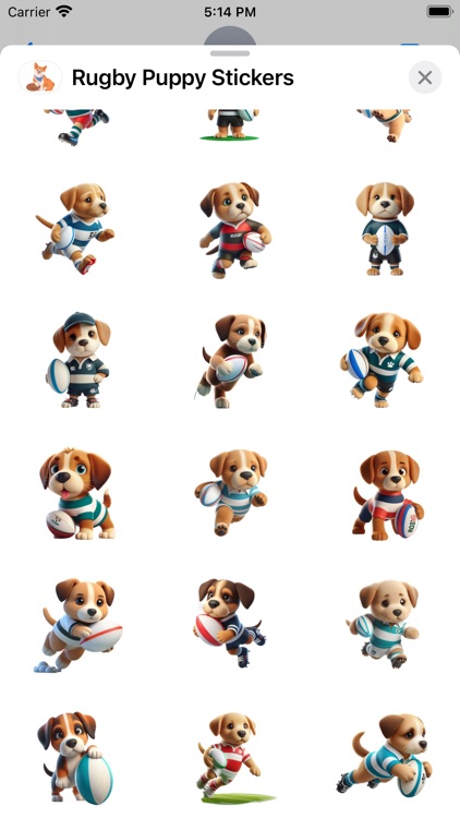 Rugby Puppy Stickers