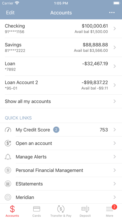 Chippewa Valley Bank Screenshot