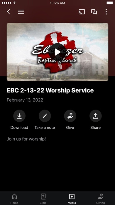 Ebenezer Baptist Church Logan Screenshot