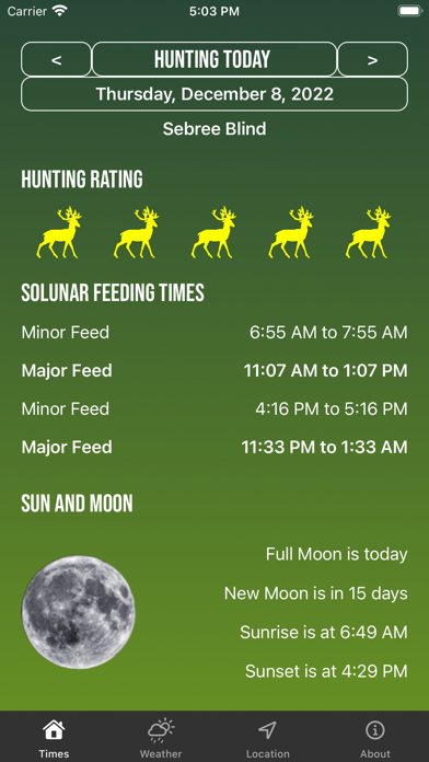 Solunar Best Hunting Times Screenshot