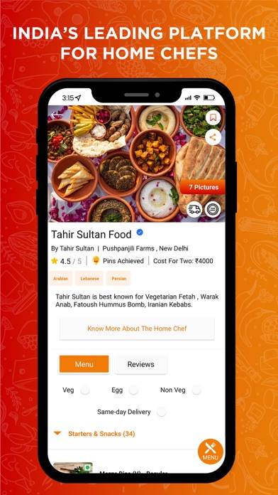 Chef Pin: Home Food Delivery Screenshot 1 - AppWisp.com Chef Pin: Home Food Delivery Screenshot 1 - AppWisp.com