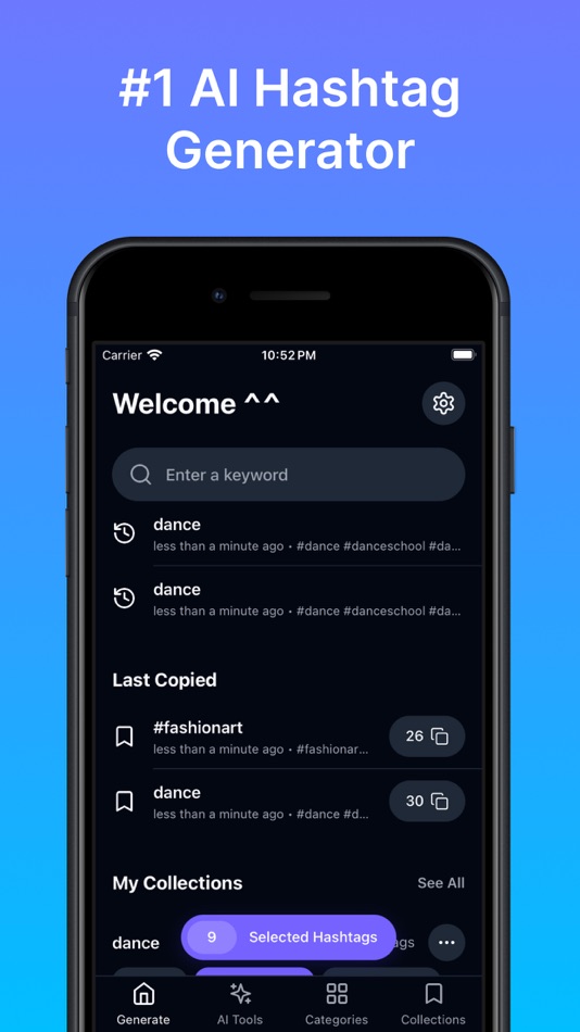 #1. Hashtag+ AI Hashtag Generator (iOS) Podle: TinyByte Labs LTD